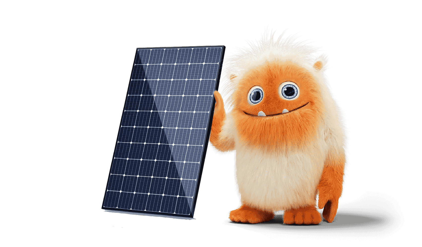 Reno la mascotte avec son panneau solaire